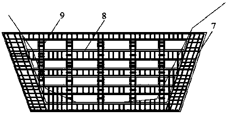 Arch grate type reinforced concrete debris flow stop dam and construction method thereof