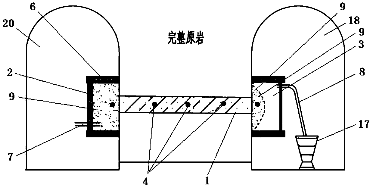 Test device and method for determining dislocation interface seepage failure hydraulic gradient through unidirectional flow in-situ test