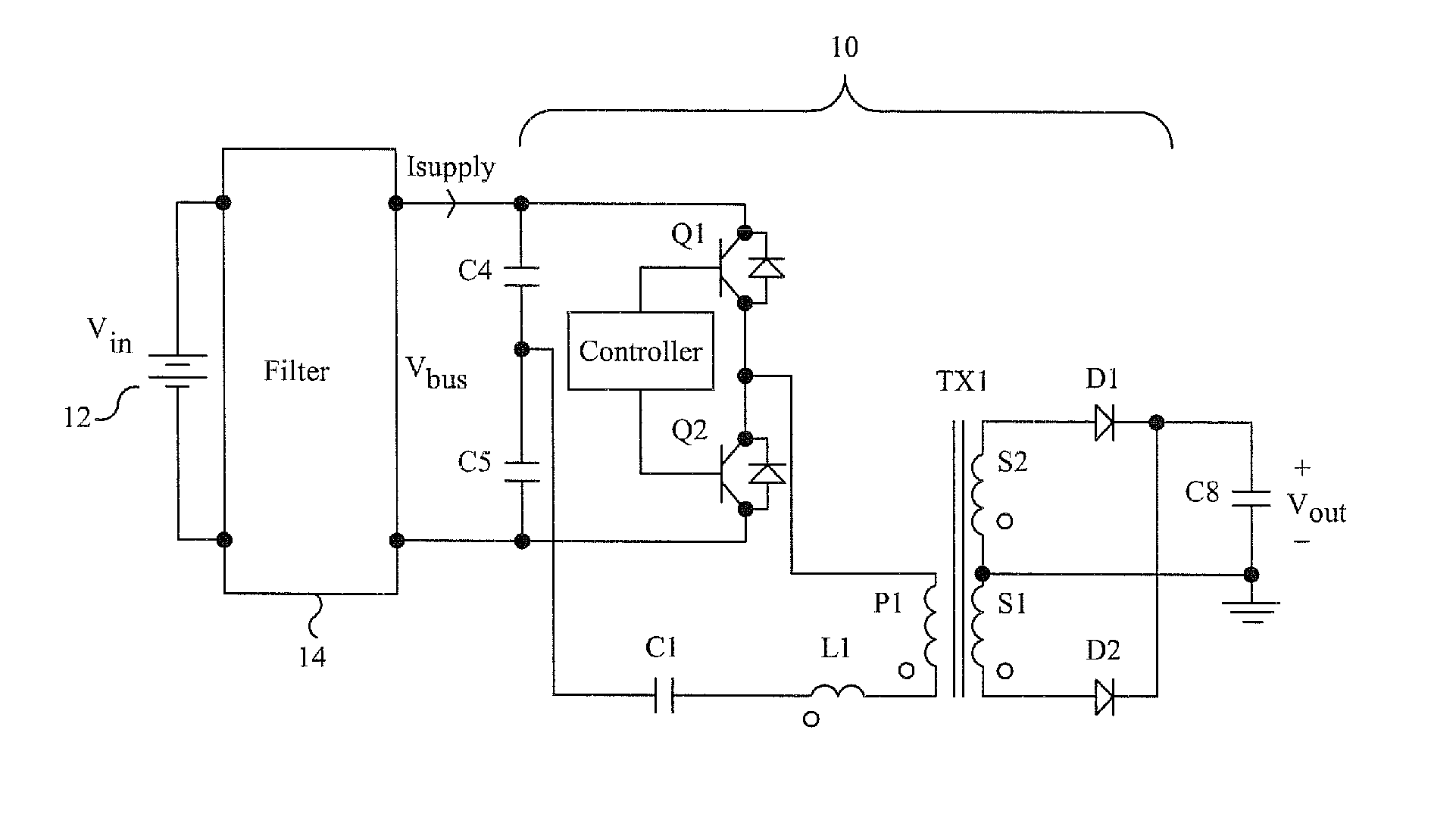 Power converter using multiple phase-shifting quasi-resonant converters