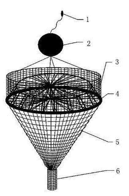 Buoyancy-lifting-type marine benthos trapping device