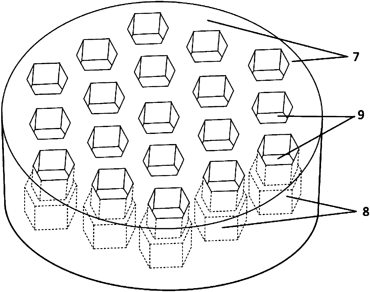Same-temperature-field multichannel honeycomb array crucible