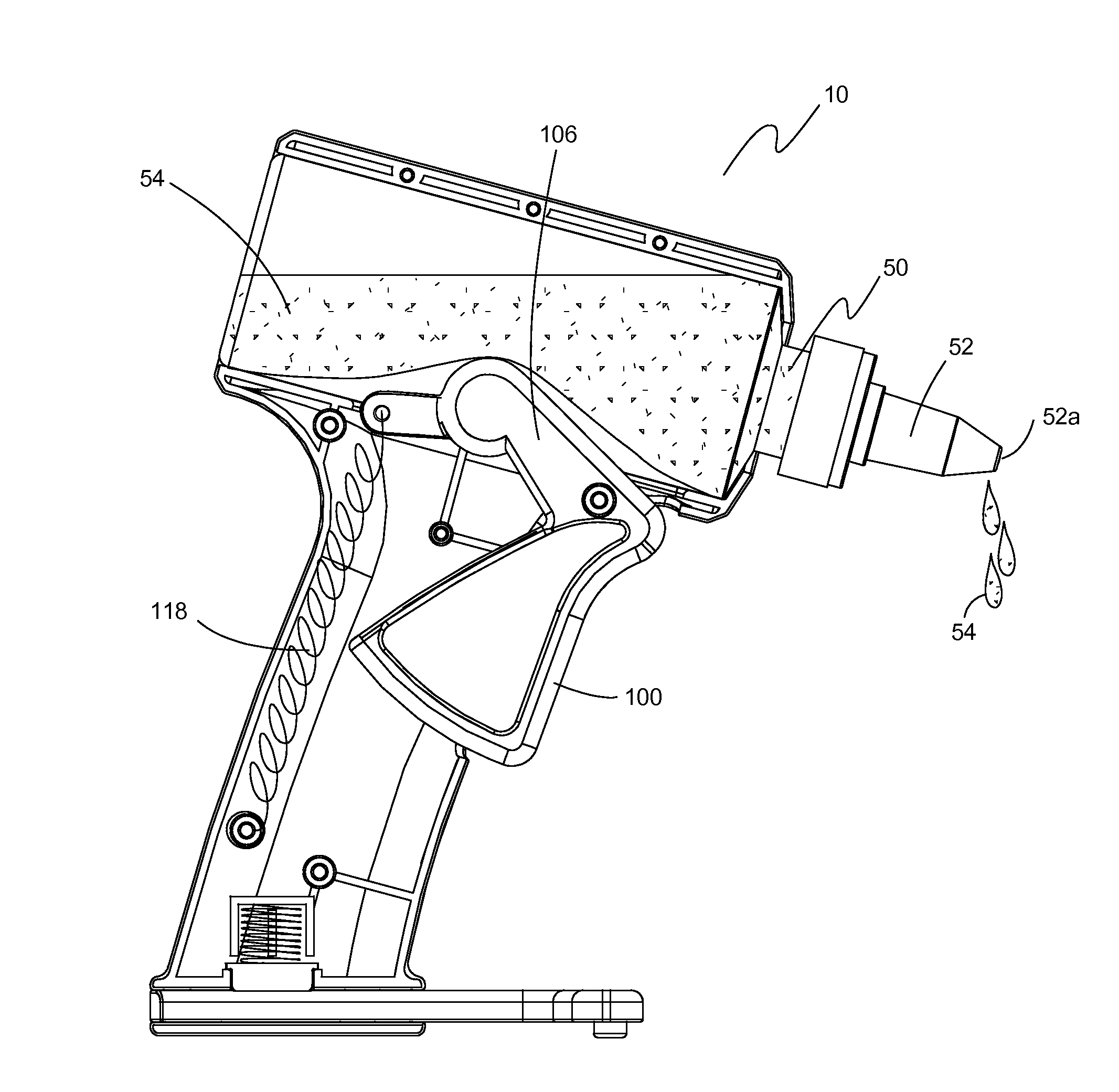 Squeeze container liquid extrusion tool