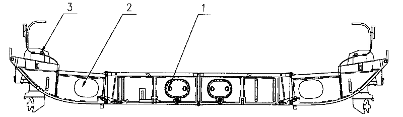 Four-folded pontoon bridge powered by self-contained outboard motor