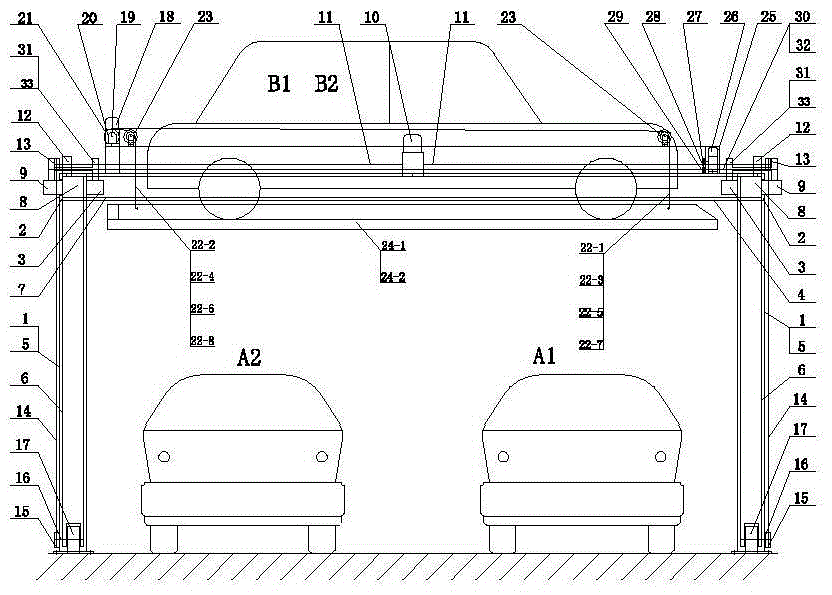 A guide rail telescopic parking device