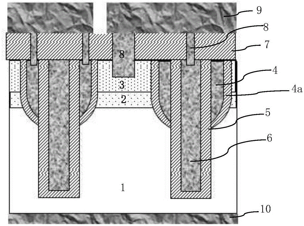 Manufacturing method for MOSFET adopting separated trench side gate structure with shield gate