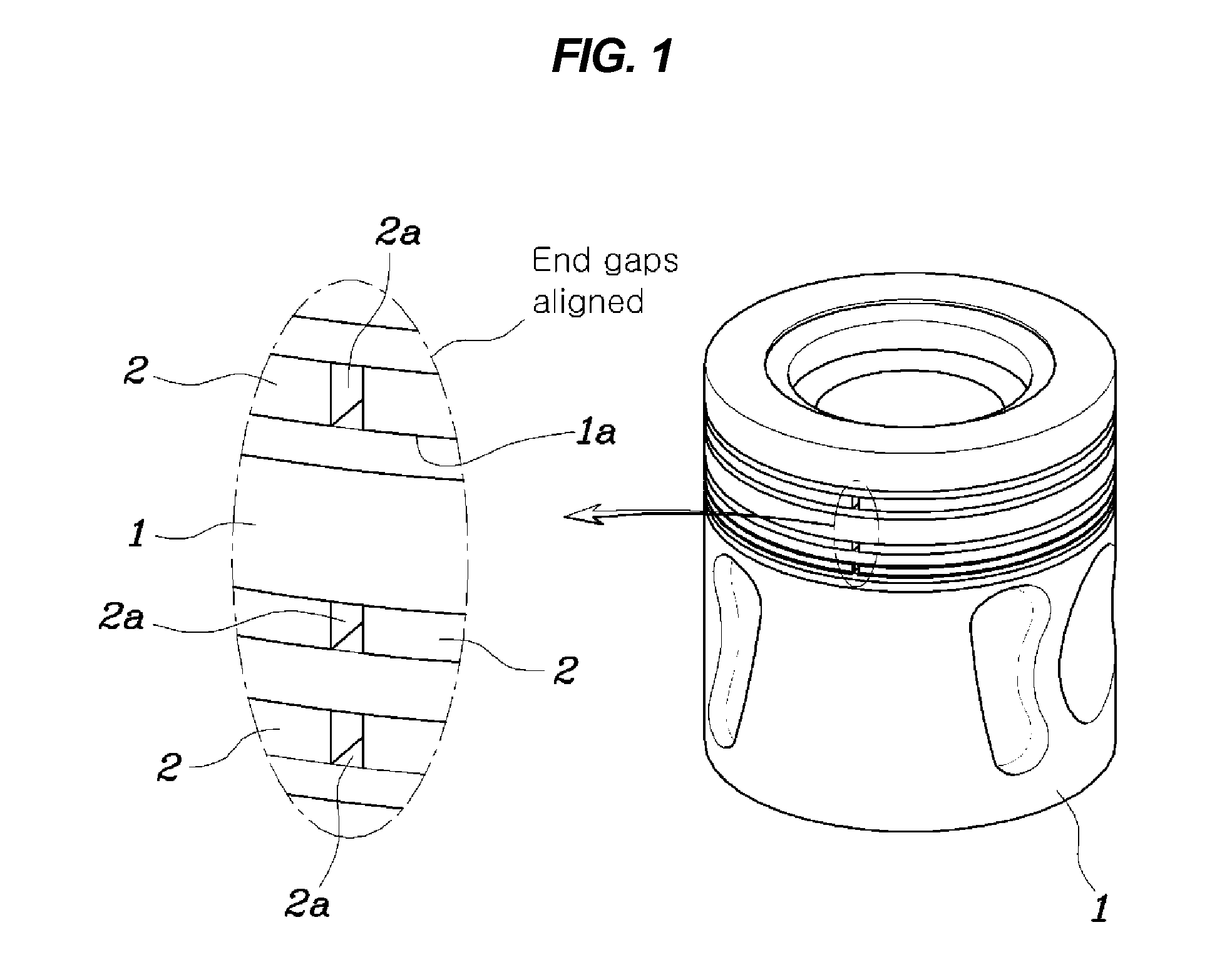 Structure for mounting piston ring
