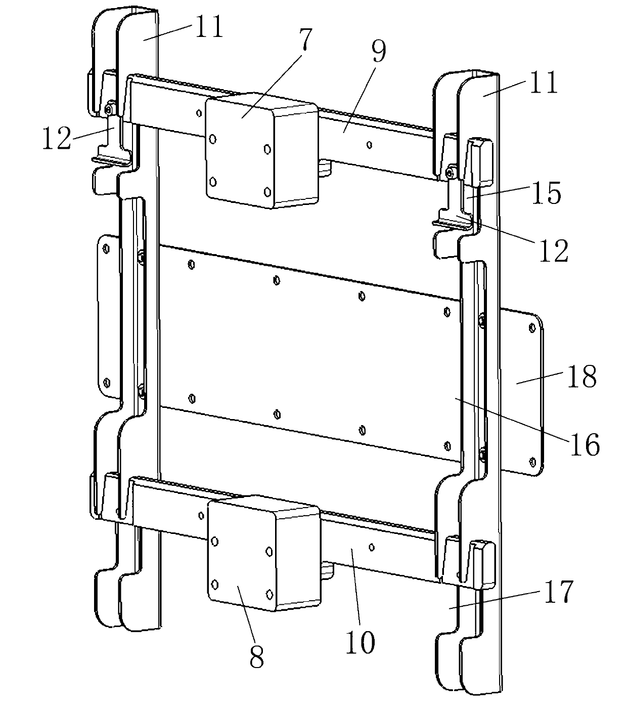 Hanging frame for large medical display