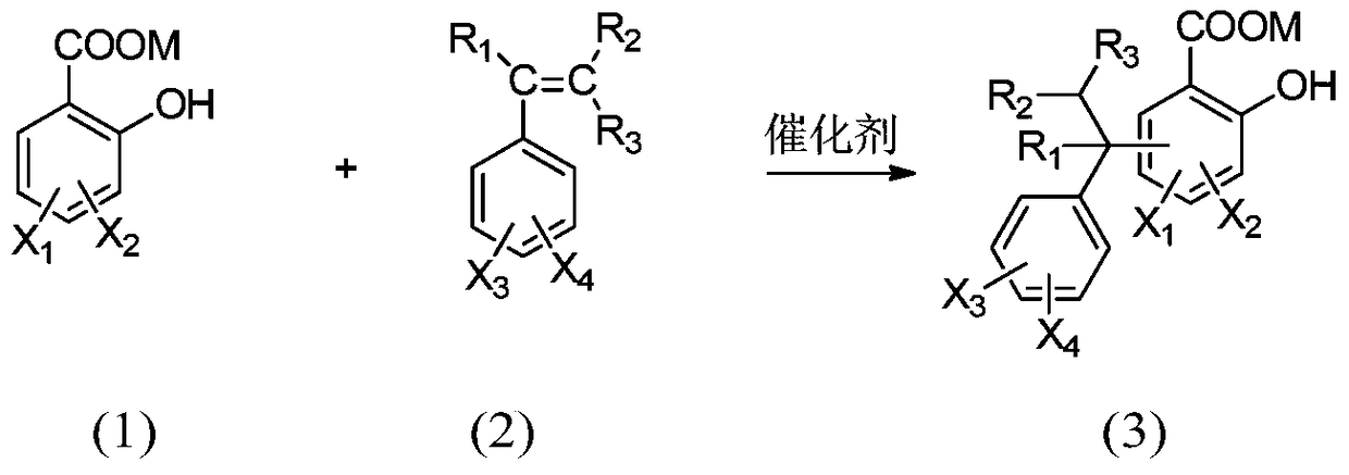 A kind of preparation method of aralkyl salicylic acid derivative