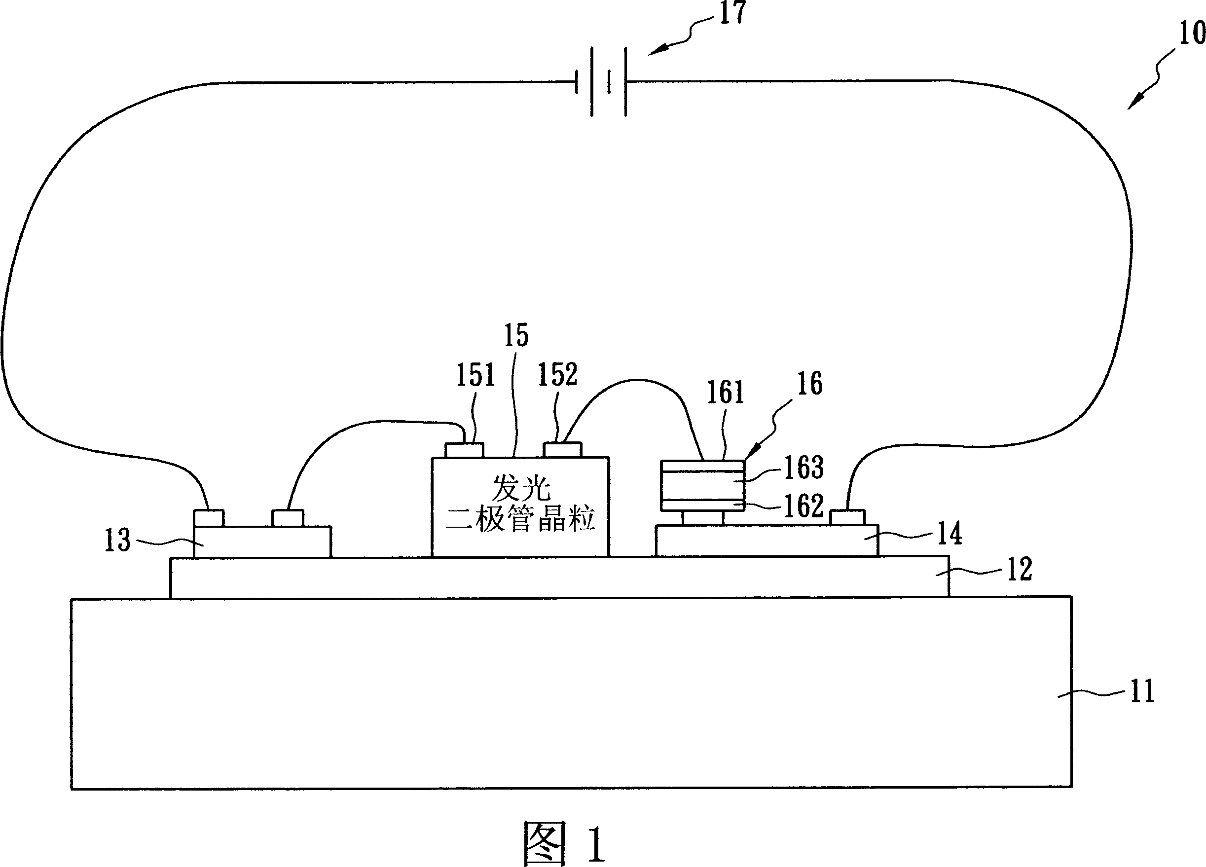 LED device with temp. control function
