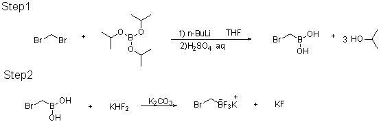 Method for preparing potassium trifluoroborate series compounds