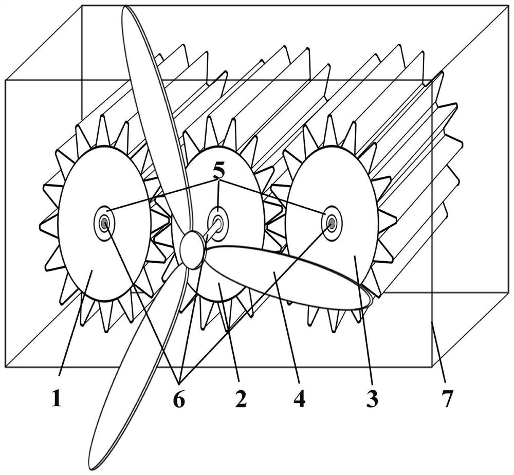 A gear meshing structure DC rotating friction nano power generation device