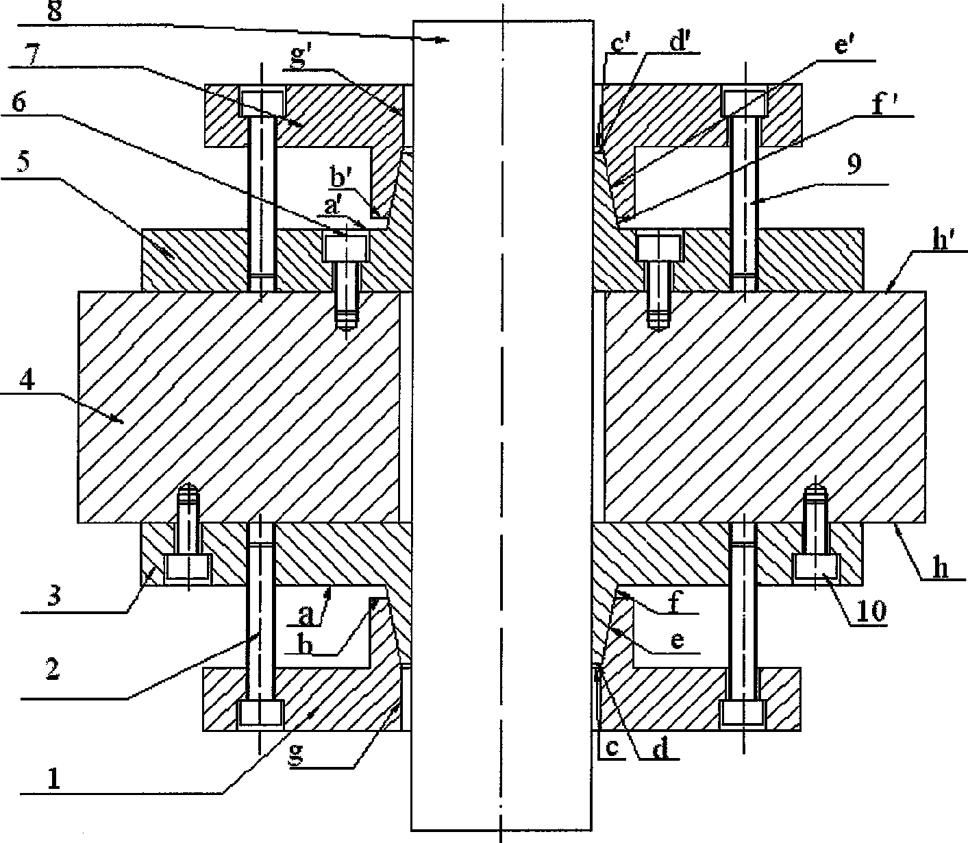 Clamping apparatus for shaft of parallel-connection type six-dimension force sensor