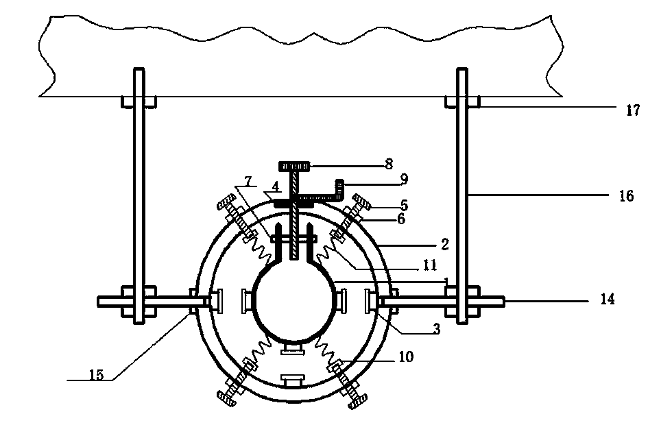 Adjustable ship pipeline shock resistance lantern ring device