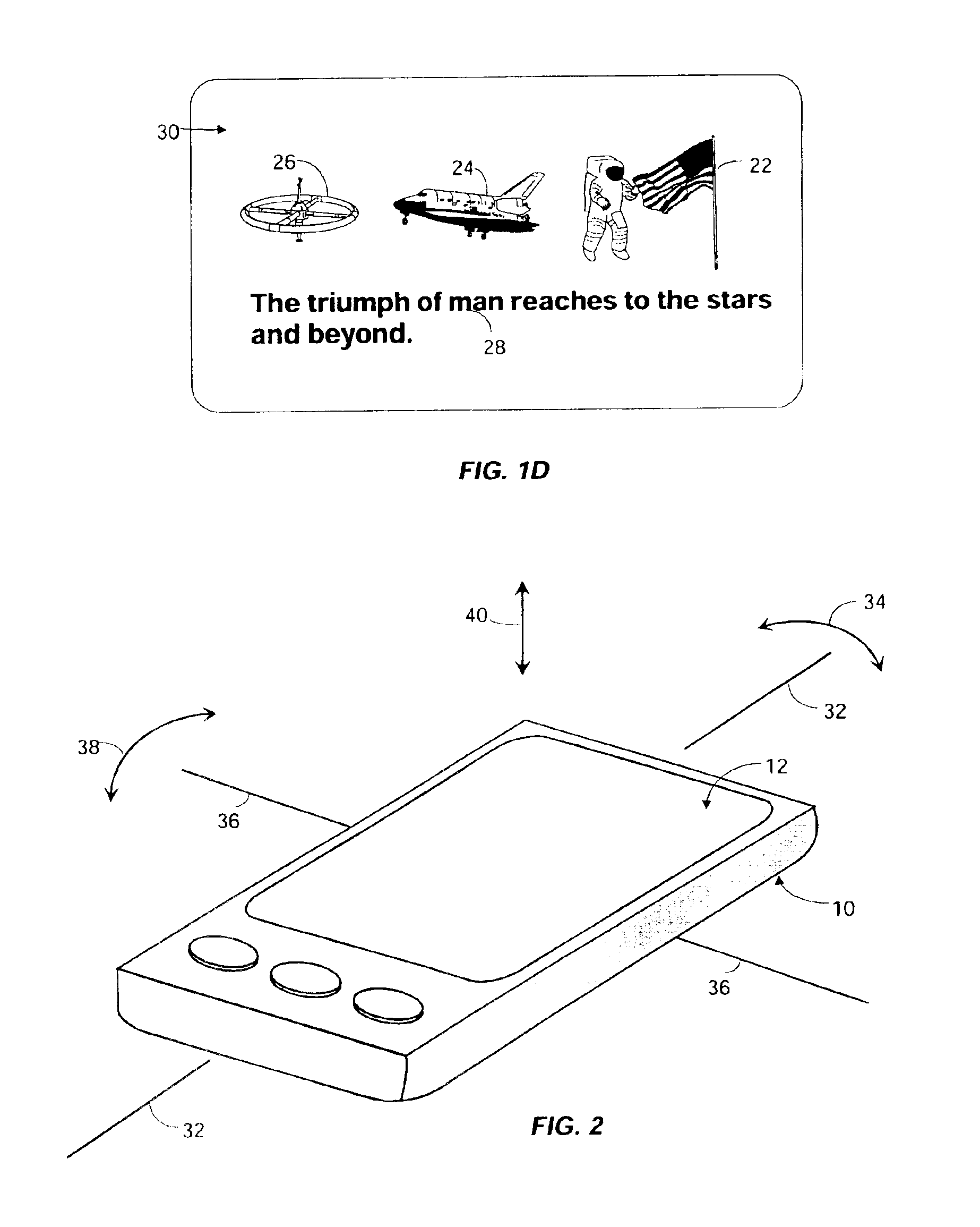 View navigation and magnification of a hand-held device with a display