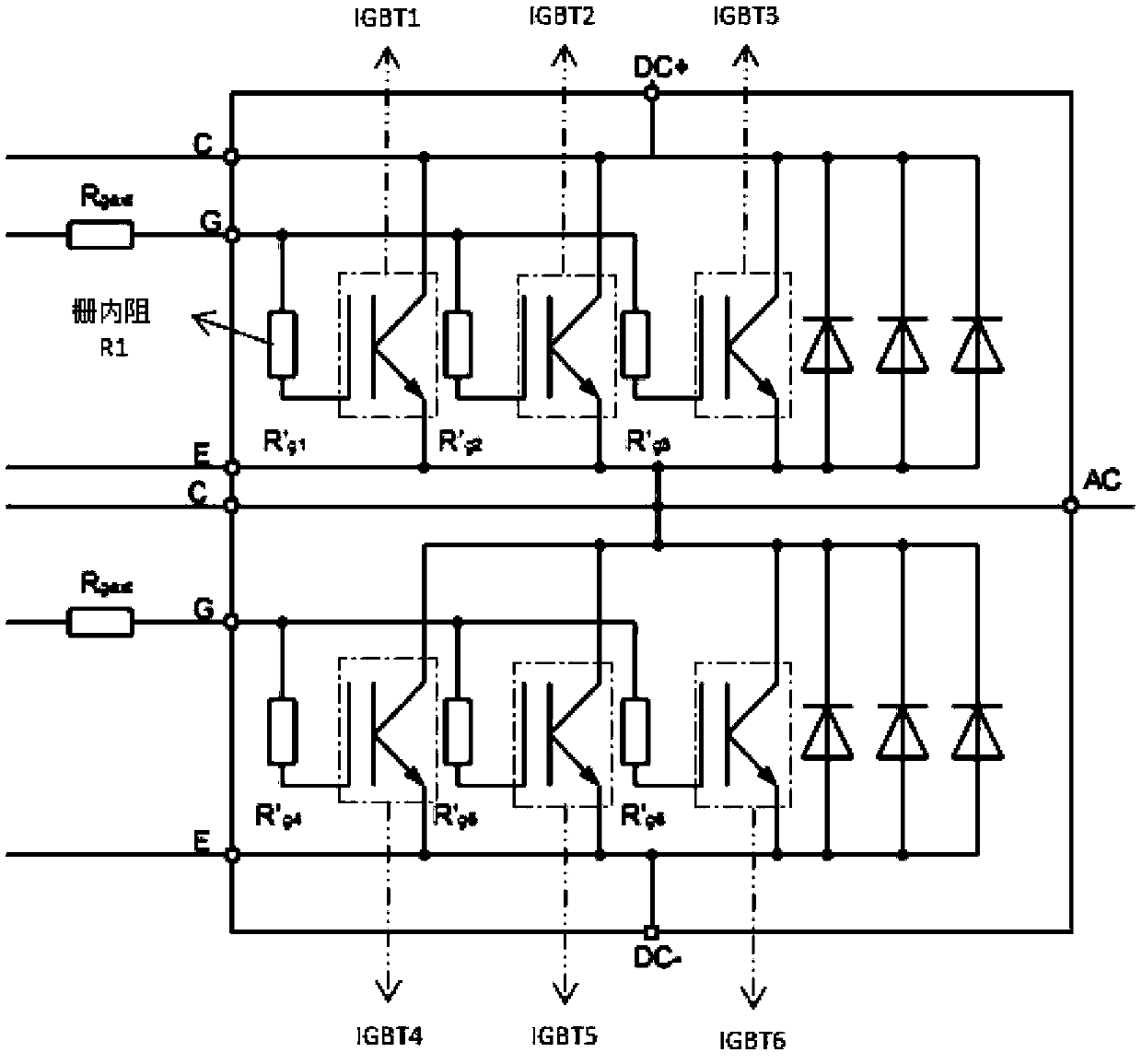 A kind of igbt chip variable gate internal resistance and its design method
