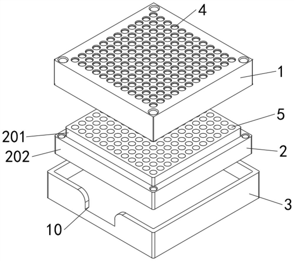 Machining die for eyeliner bristle head