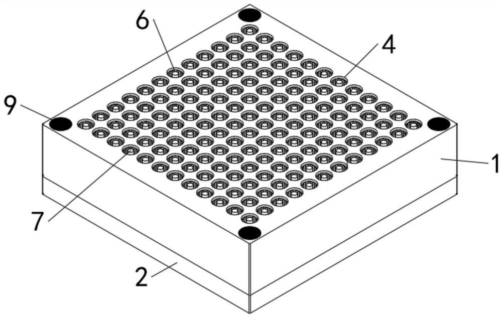 Machining die for eyeliner bristle head