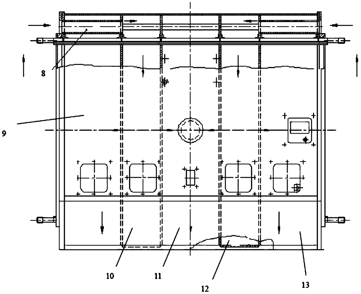 An air-cooled turbogenerator wind path structure