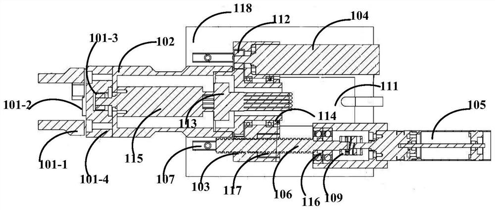 Linear rotary motion clamping jaw and control method