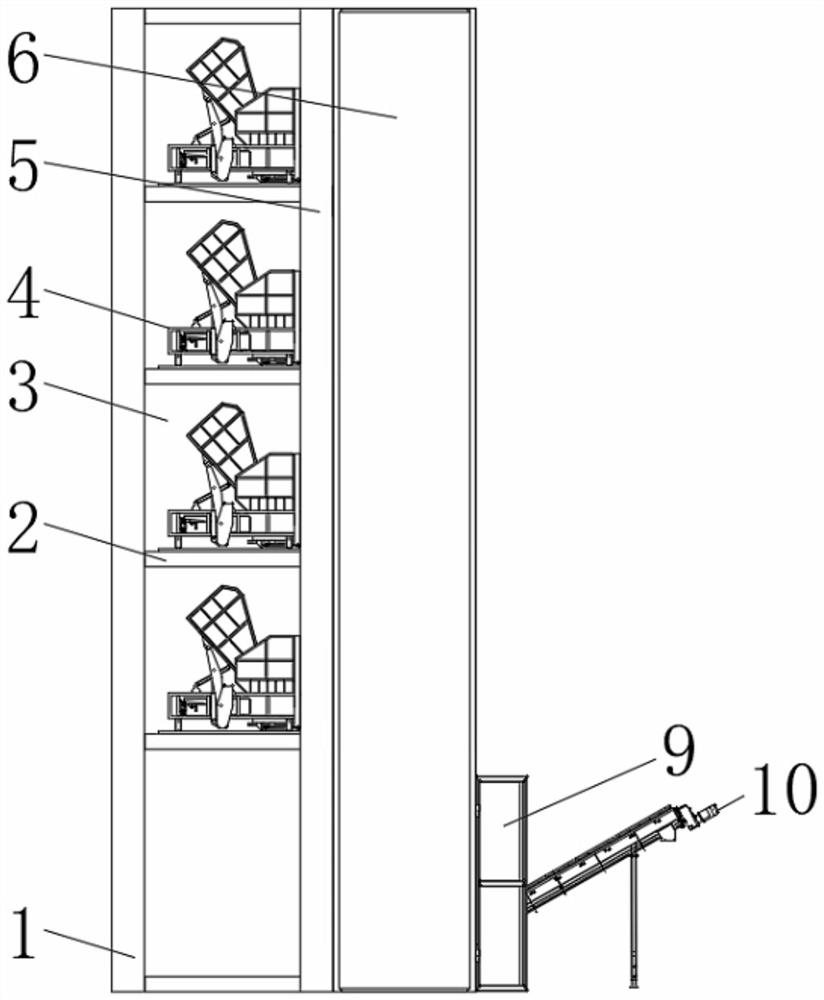 Multi-layer integrated garbage discharging structure for building