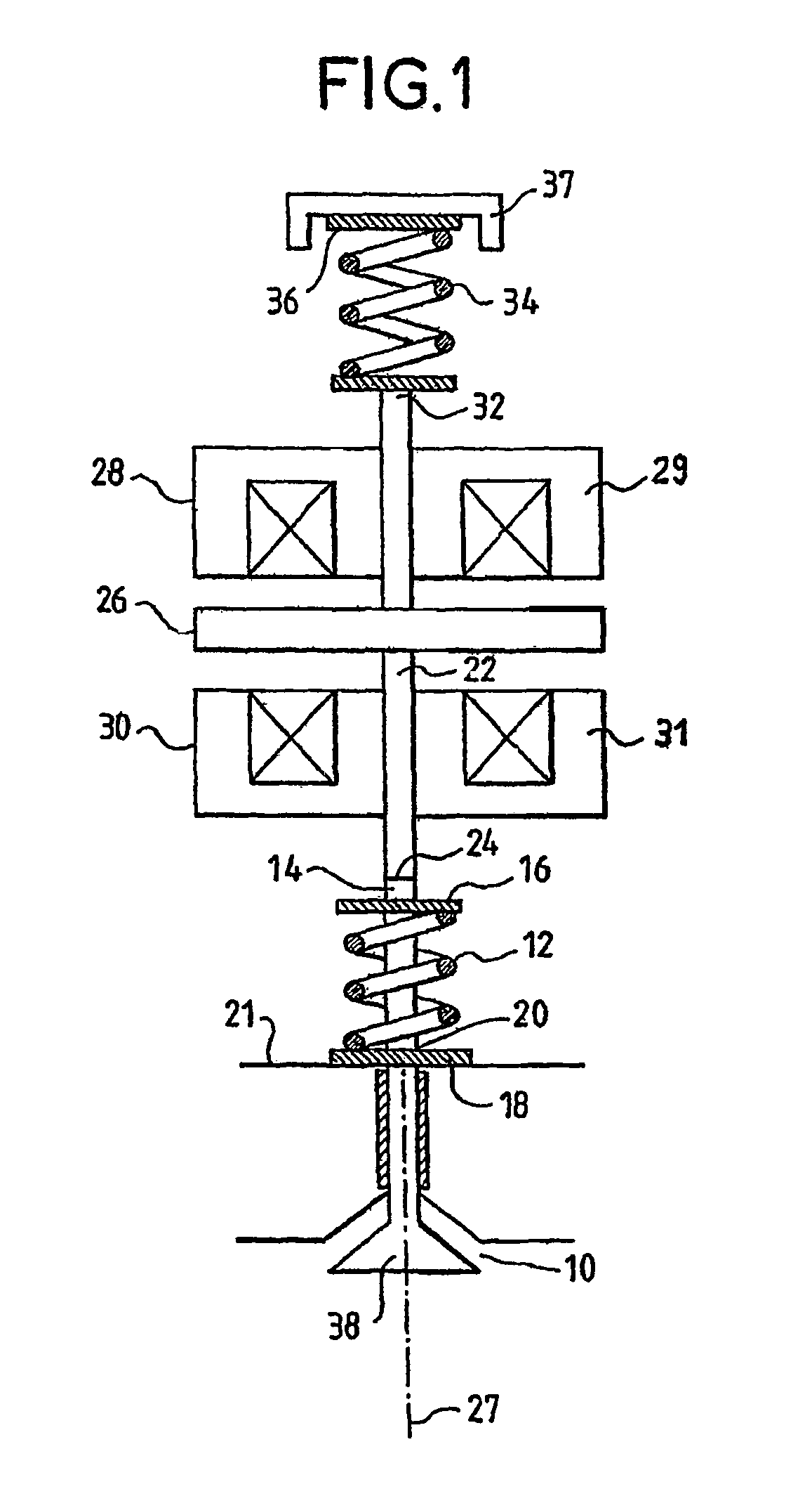 Electromagnet-equipped control device for an internal combustion engine valve