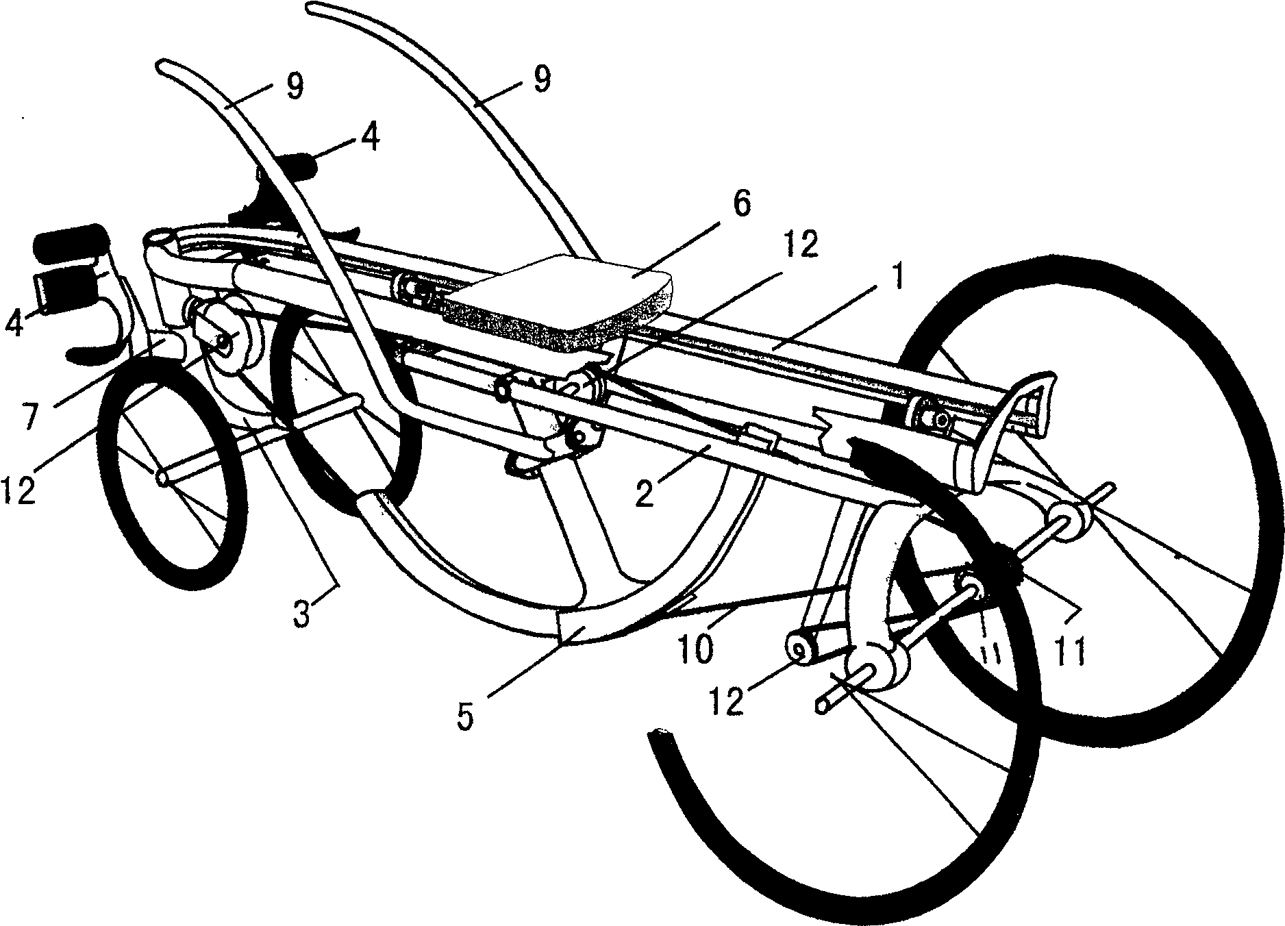 Bicycle driven by rowing and sliding