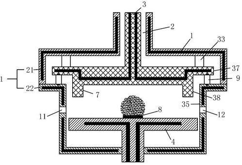 A microwave plasma chemical vapor deposition device