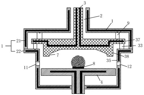 A microwave plasma chemical vapor deposition device