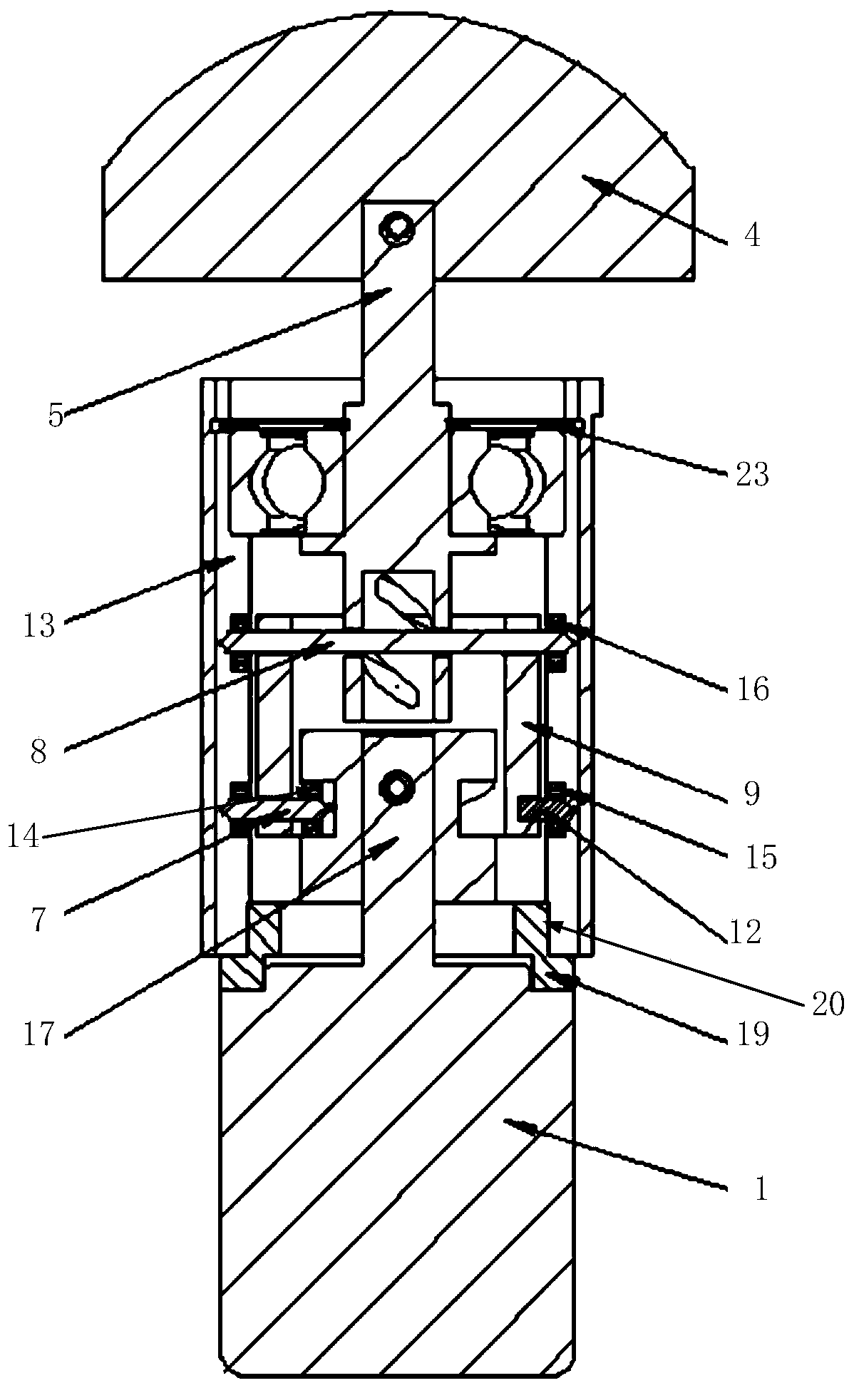 Transmission device for enabling ultrasonic three-dimensional probe transducer to rotate back and forth and application method thereof