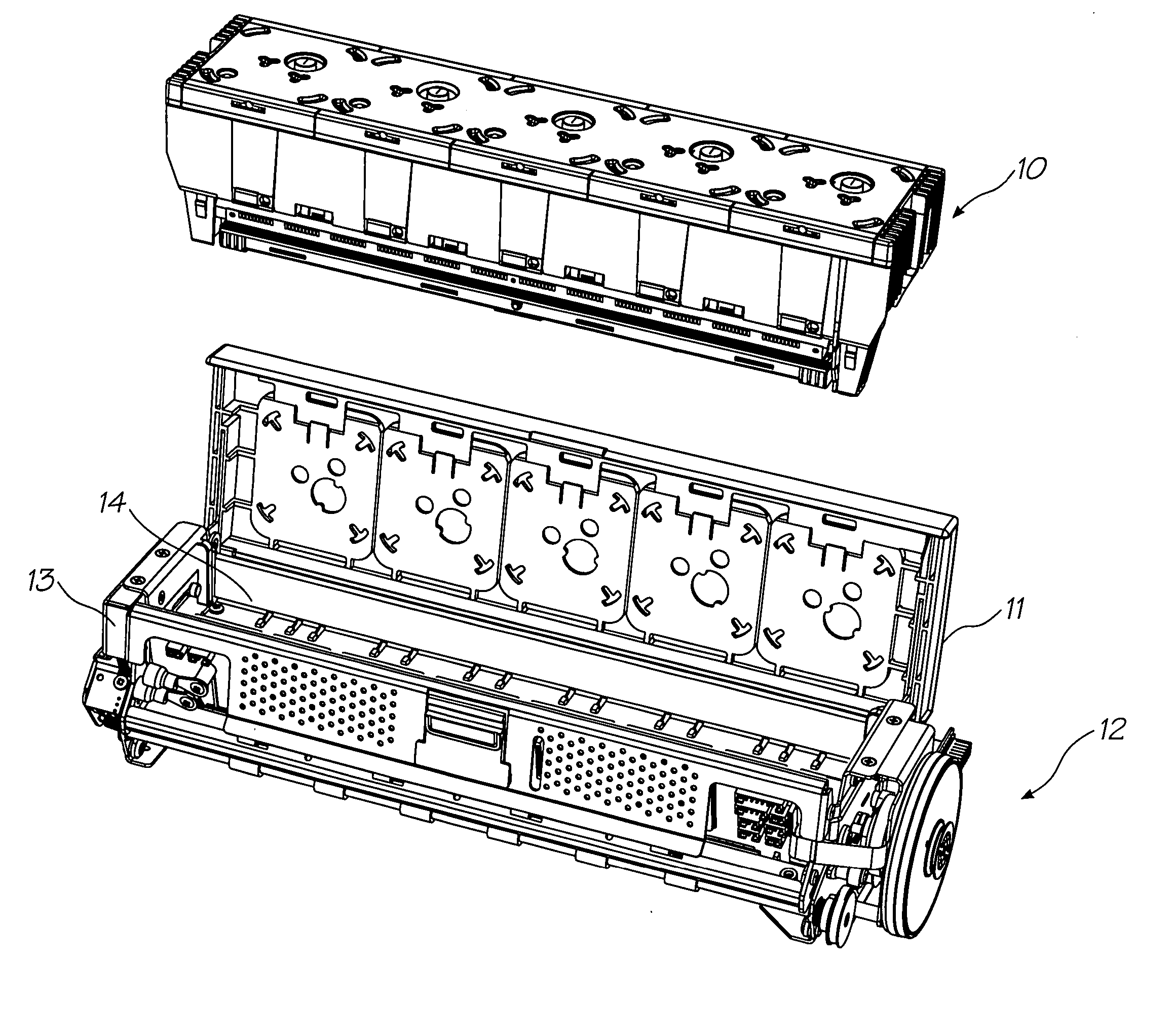 Refill unit for simultaneously engaging with, and opening inlet valve to, an ink cartridge
