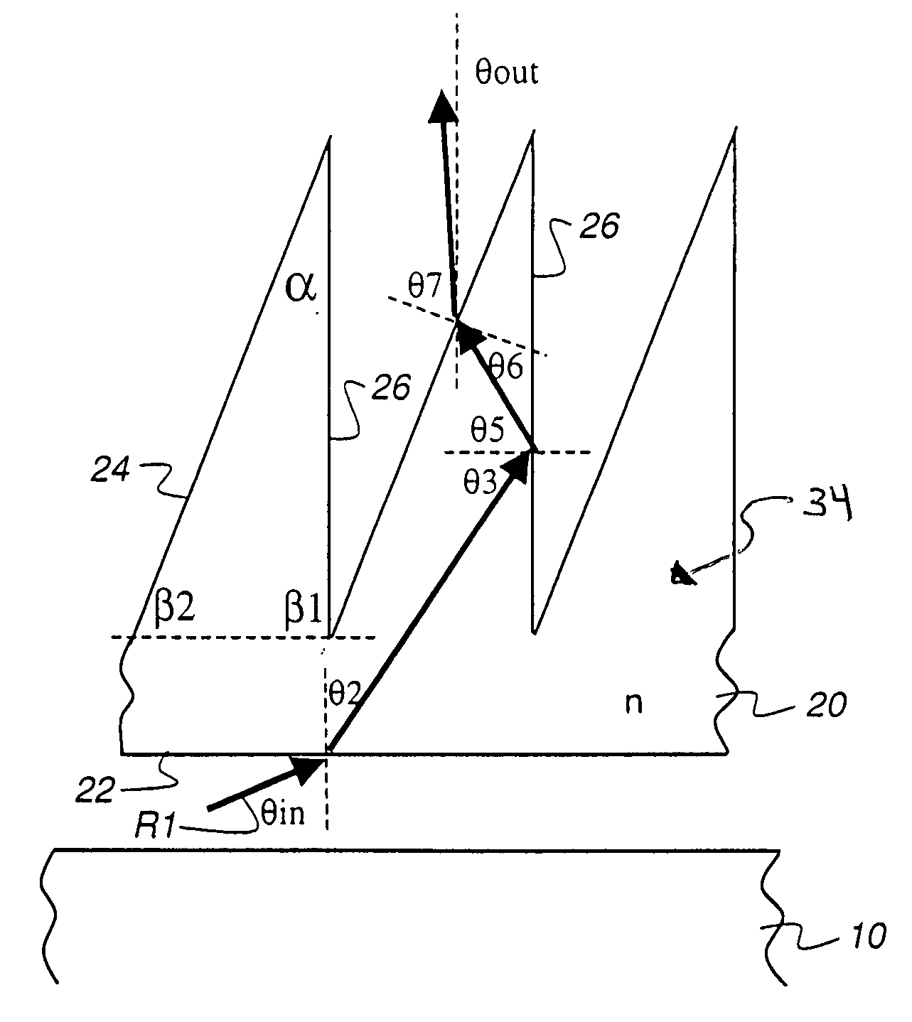 Polarizing turning film using total internal reflection