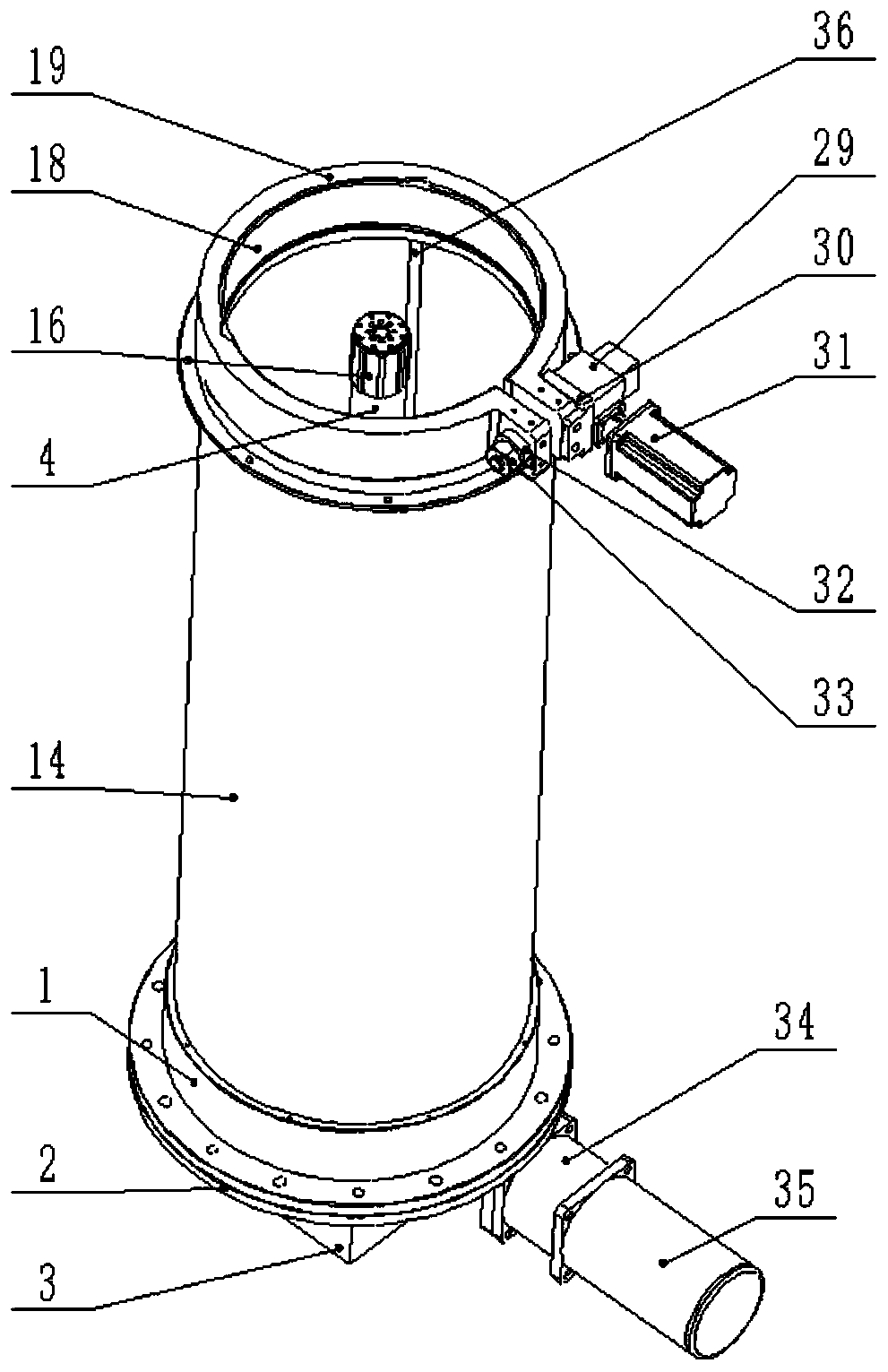 A multi-stage synchronous lifting device based on carbon fiber cylinder