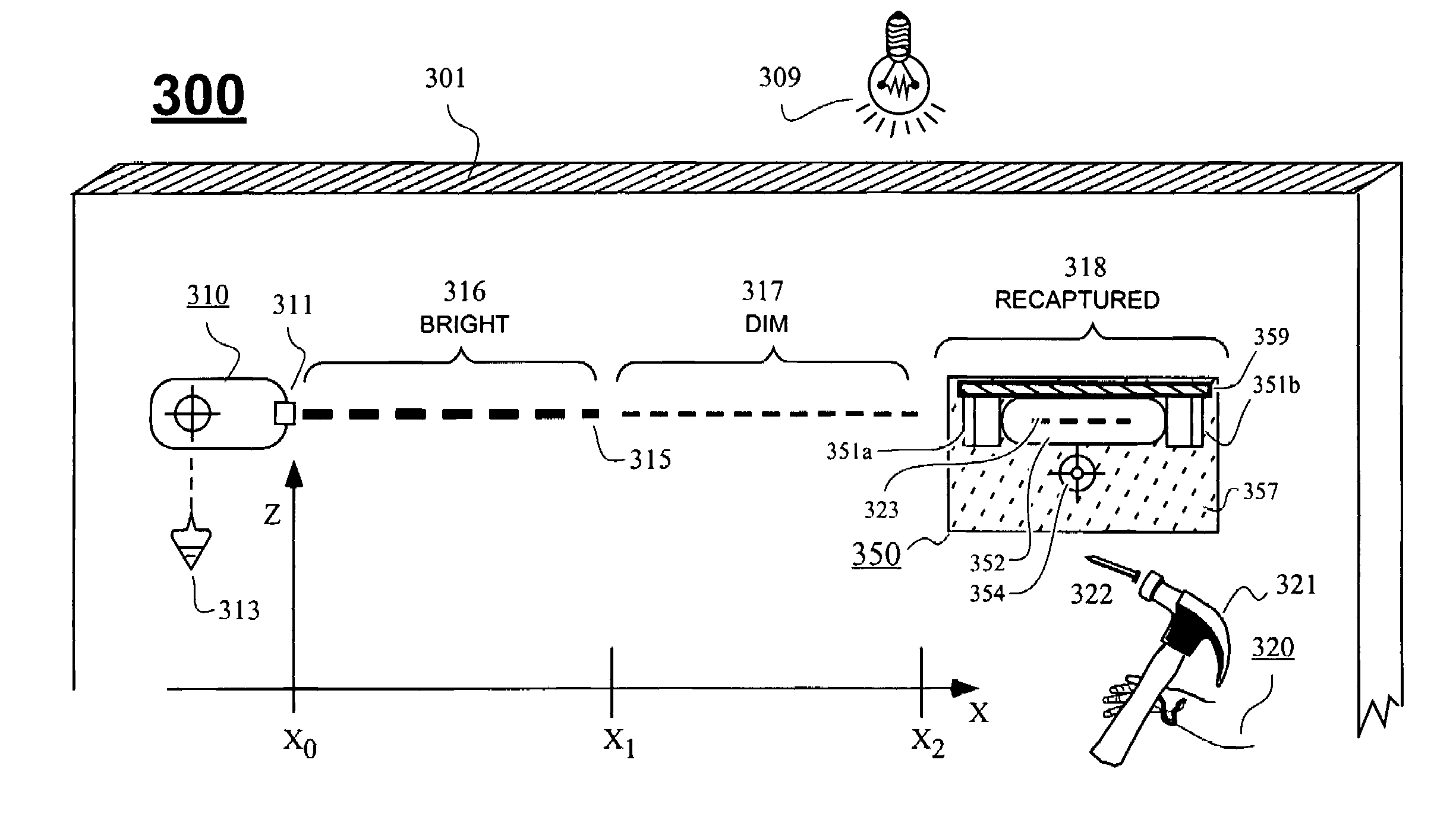 Methods and devices for enhancing intensity of on-surface lines cast by laser line projectors or the like