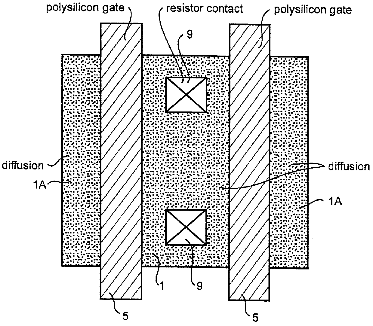 Polysilicon defined diffused resistor
