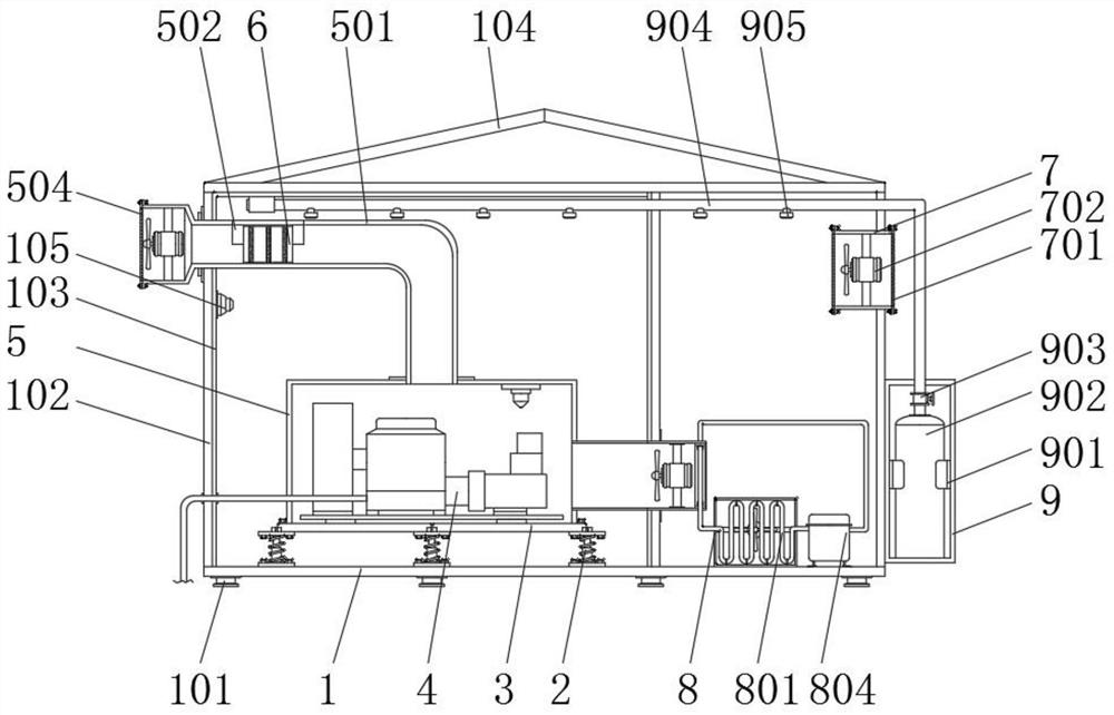 Novel generator room and cooling device matched with generator room for use