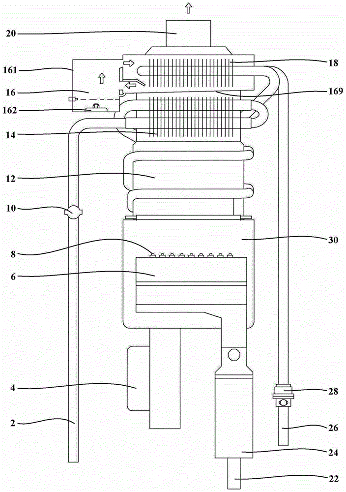 Condensation type gas water heater