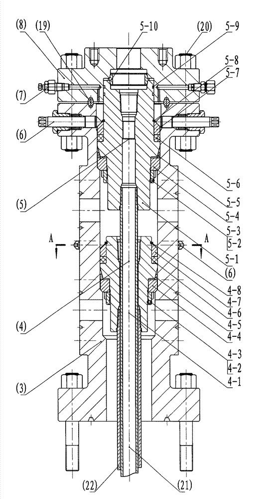 Well head device with combined sealing, double-tube gas injection and remote control
