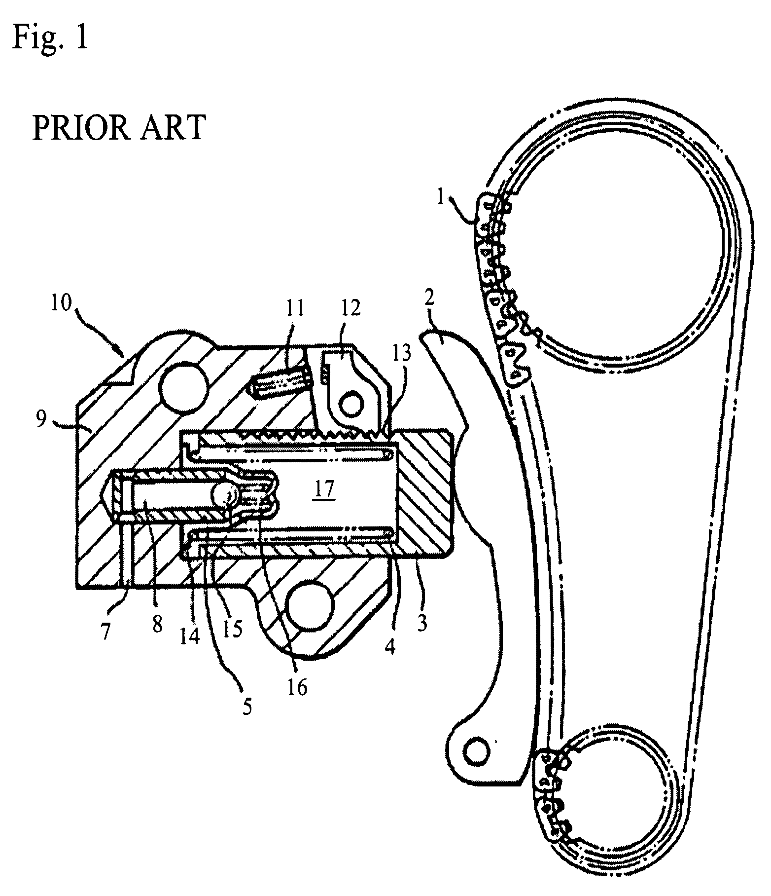 Ratcheting tensioner with a sliding and pivoting pawl