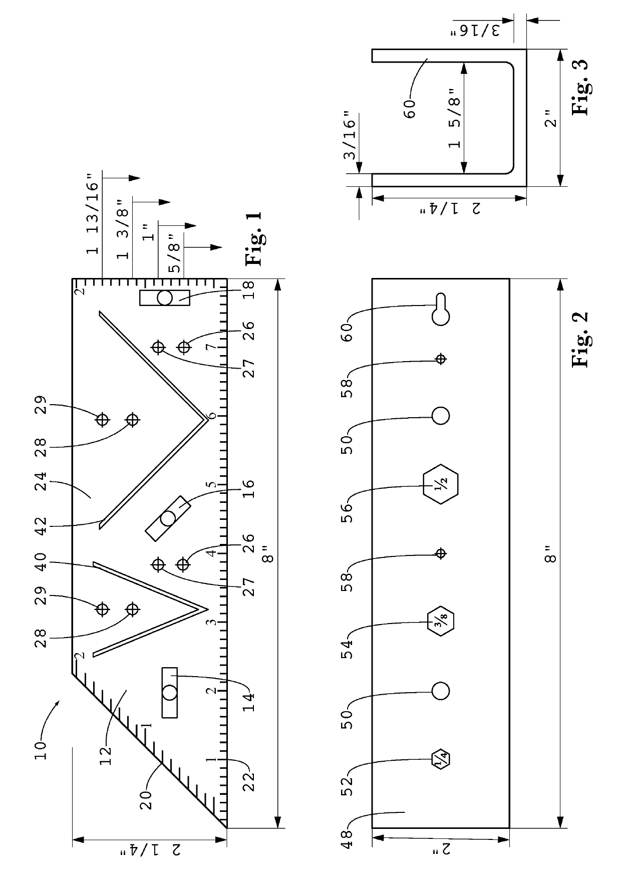 Tool for marking and measuring struts for construction