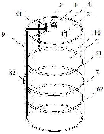 Suction caisson foundation with grouting device on side wall