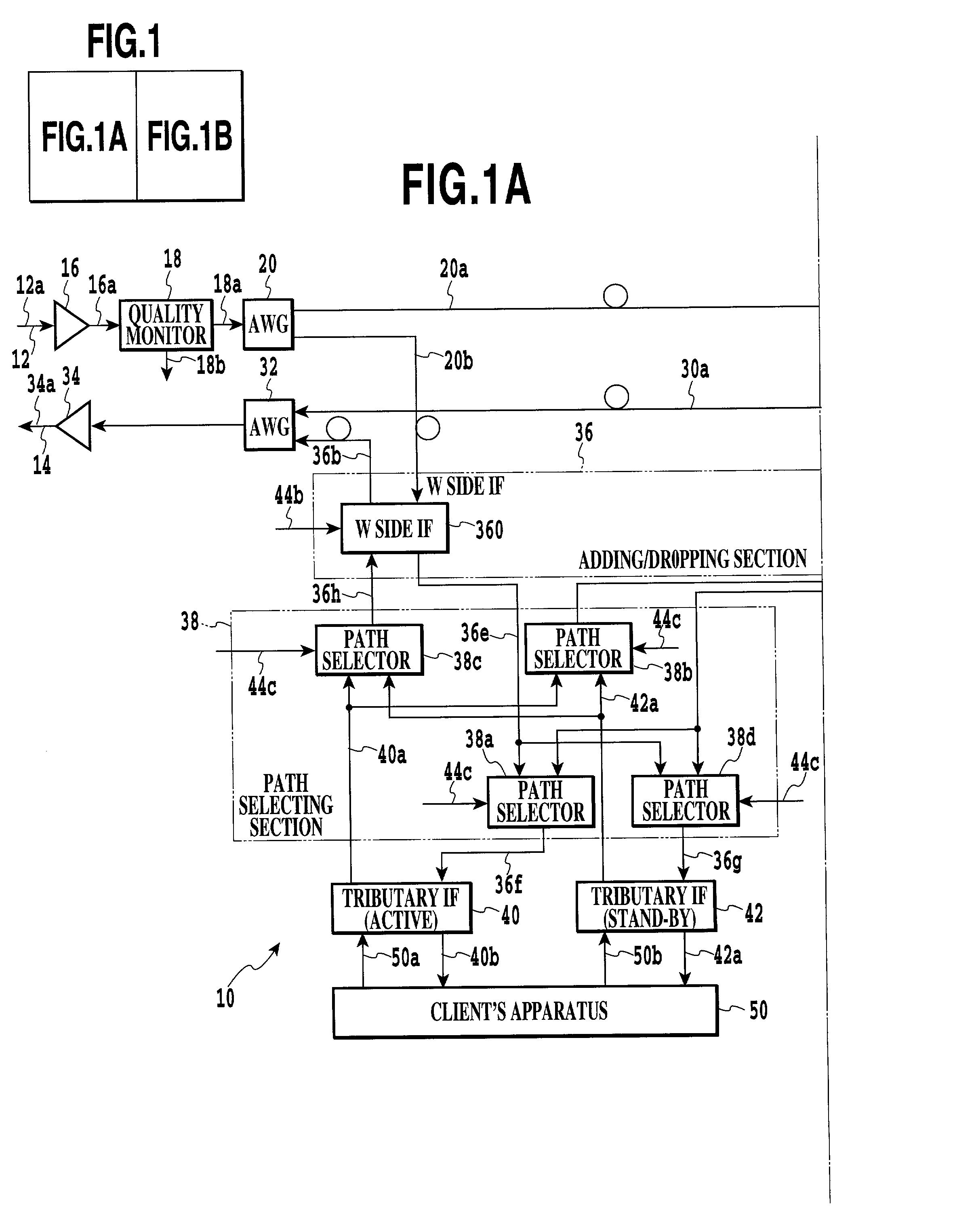 Optical transmission apparatus with an optimal routing and data transmitting capability and a method of determining an optimal route on optical transmission