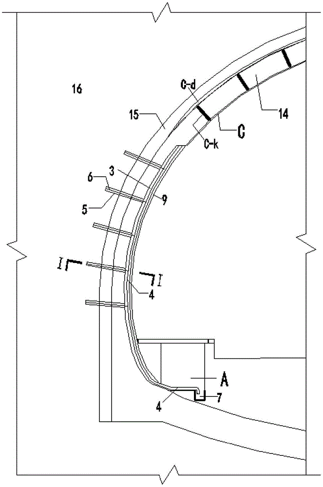 System plugging and draining structure for tunnel leakage treatment