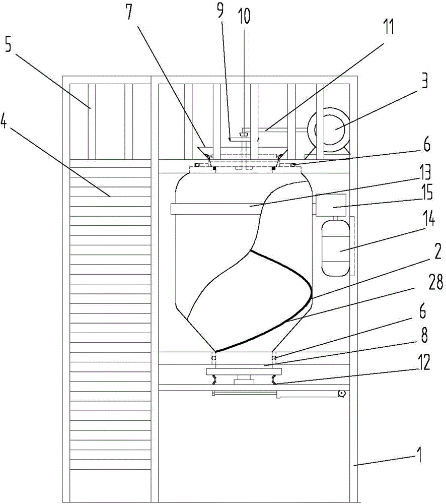 Vertical vacuum rolling and kneading machine