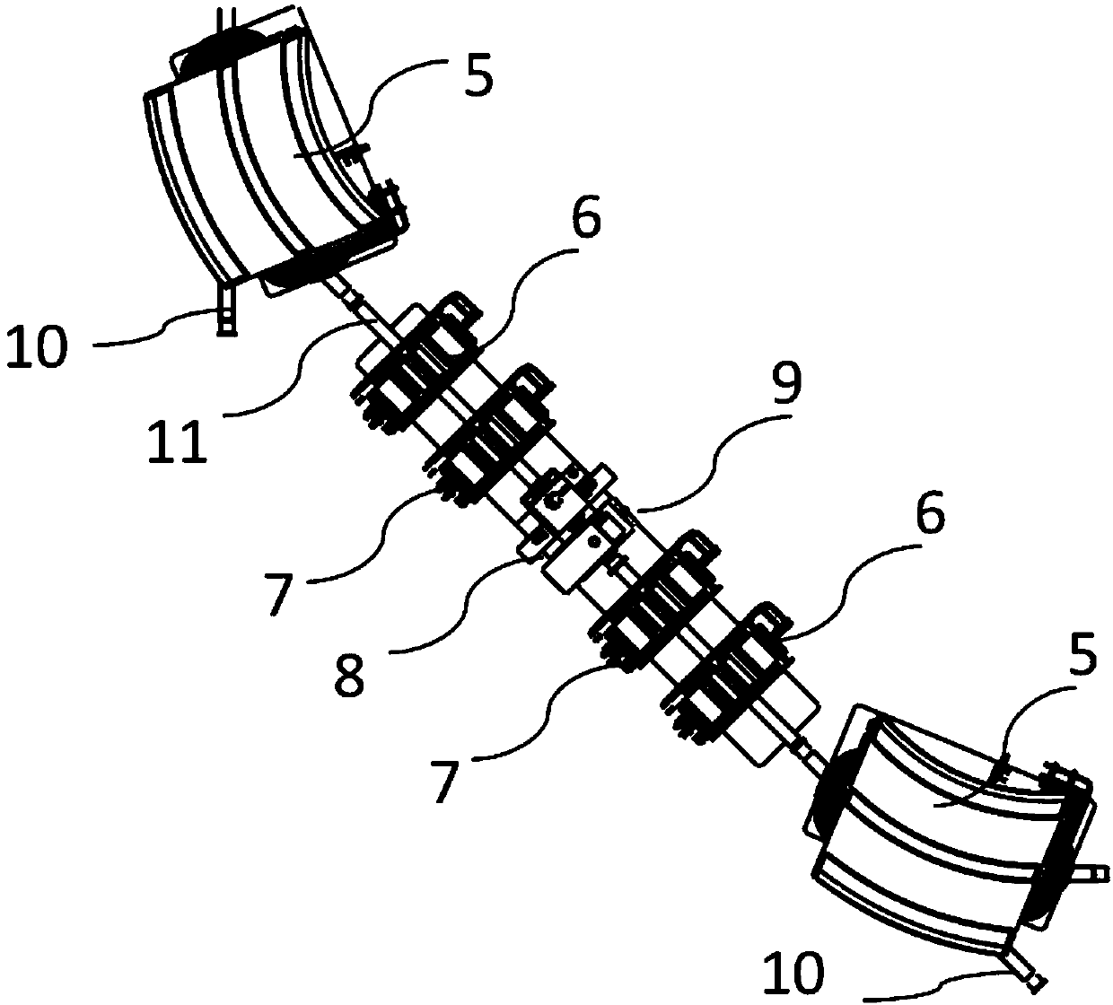 A compact proton beam energy and energy divergence control structure