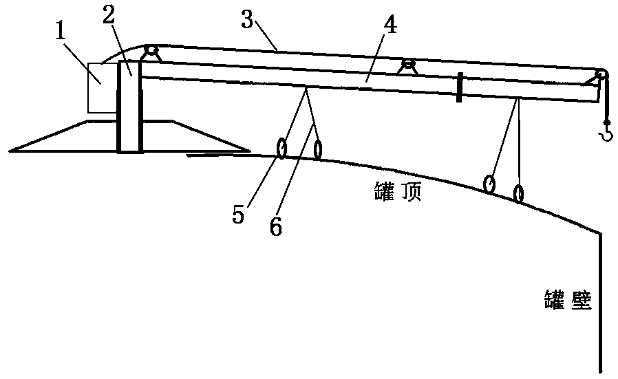 Building construction method of earth-covered oil tank, hoisting device and using method of hoisting device