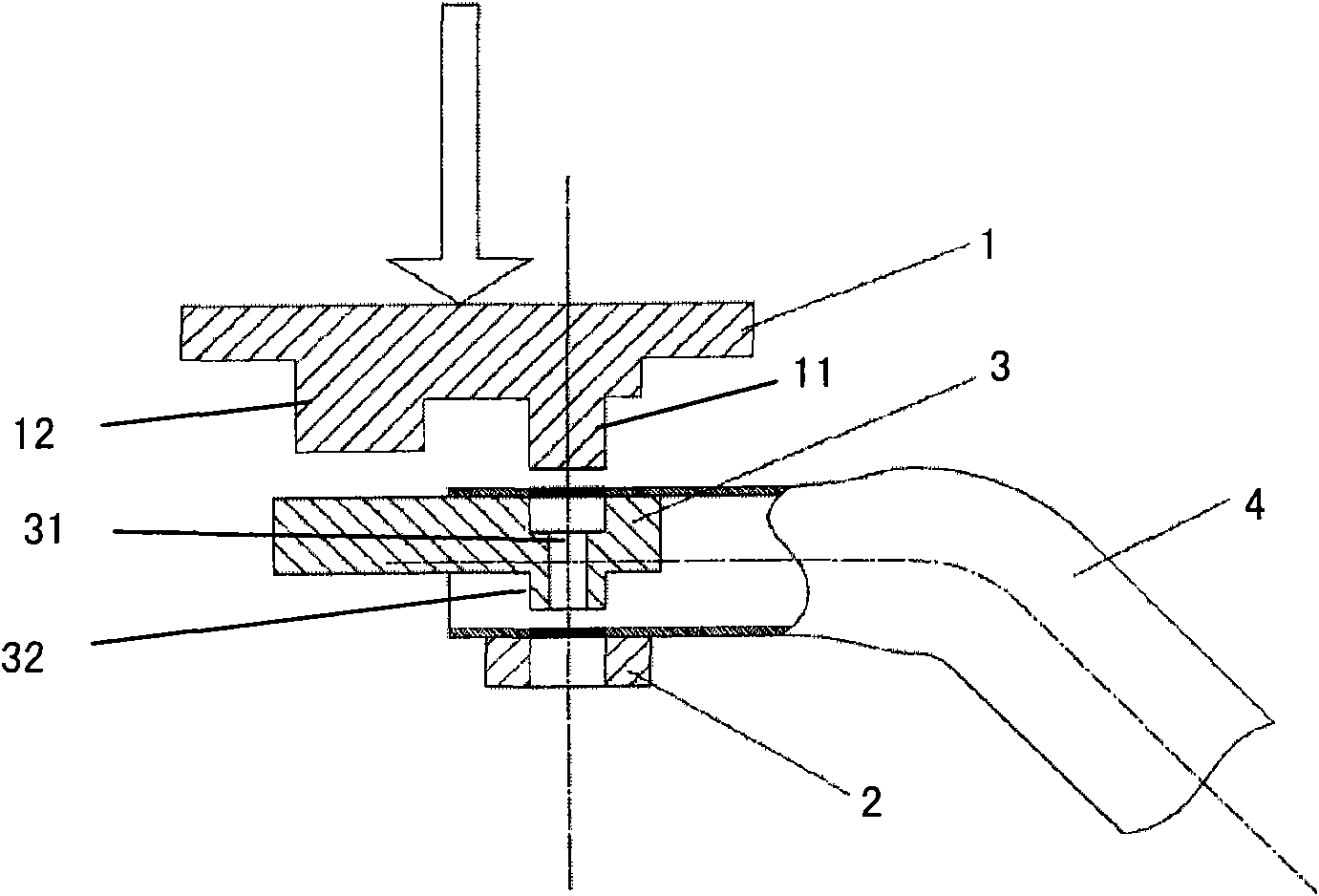 Punching method of tube hole set and stamping die thereof