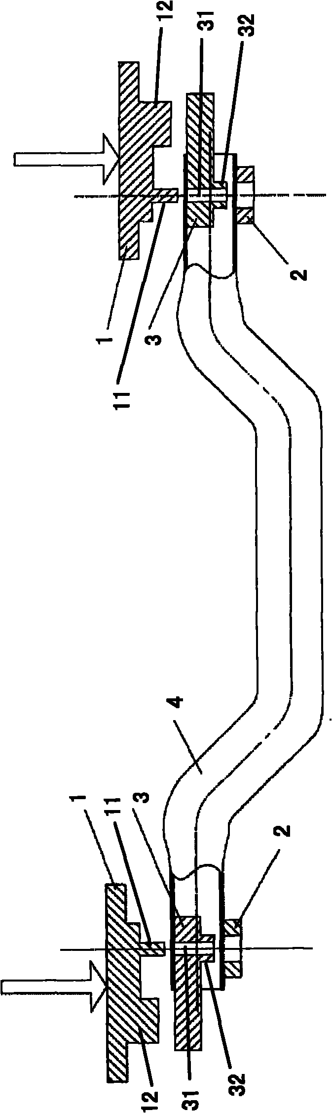 Punching method of tube hole set and stamping die thereof