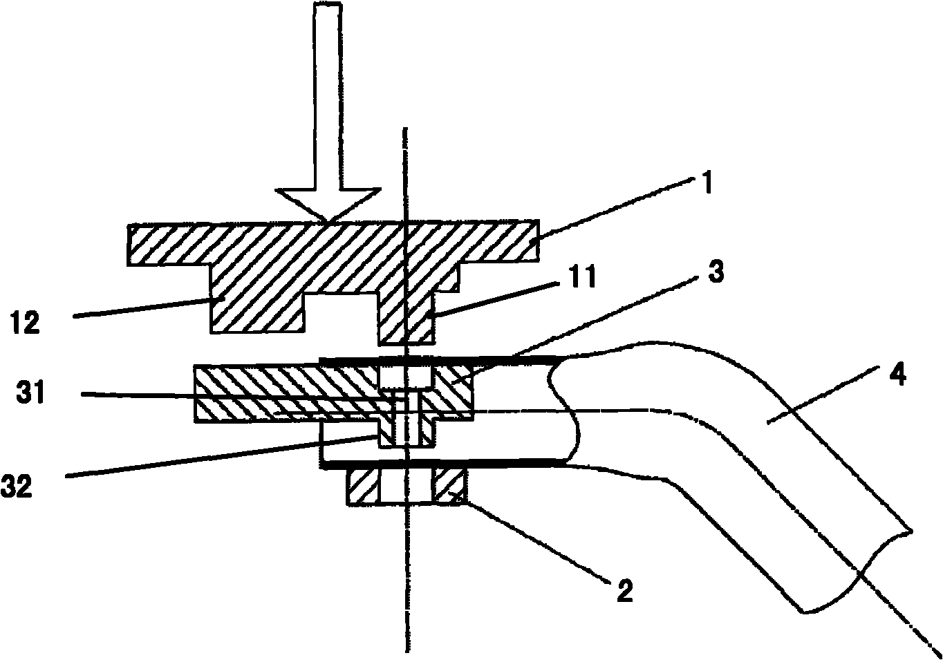 Punching method of tube hole set and stamping die thereof