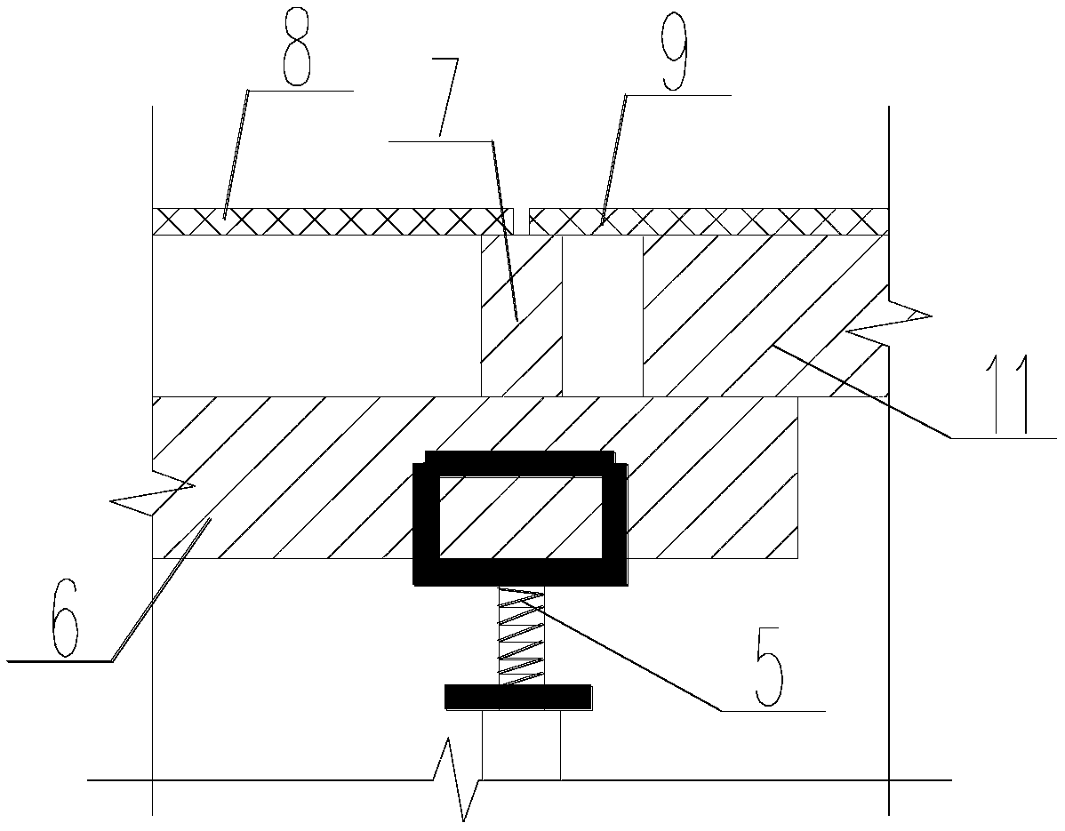 Floor post-cast strip template support system