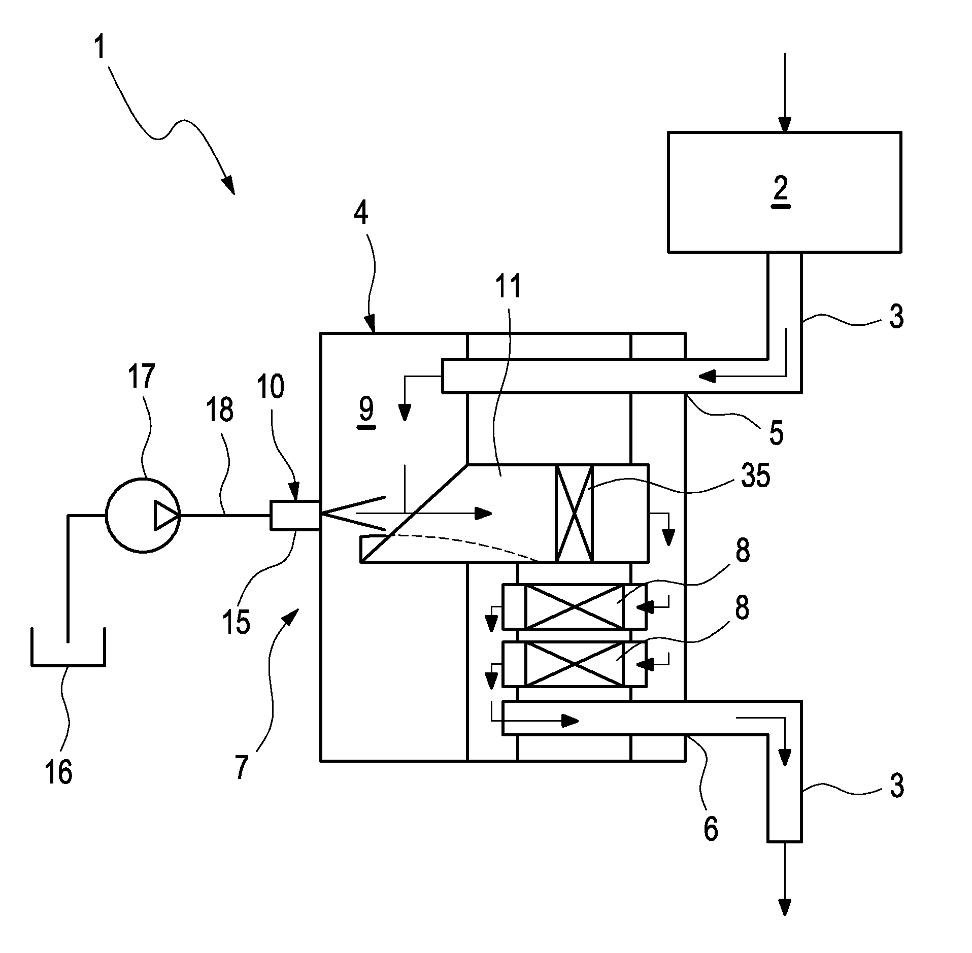 Device For Introducing A Liquid Into A Gas Flow